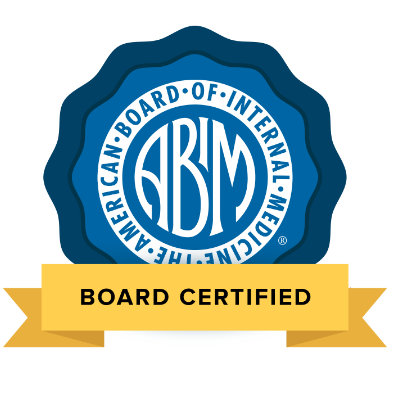 ABIM Board Certified badge — American Board of Internal Medicine
